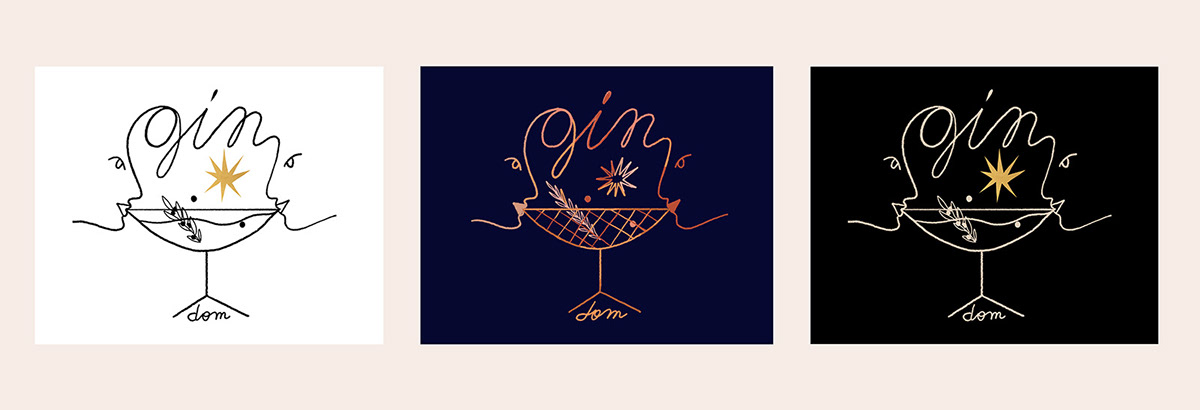 alcohol logo caligraphy cocktail drawing logo gin handdrawn Handlettering linear linear logo logo