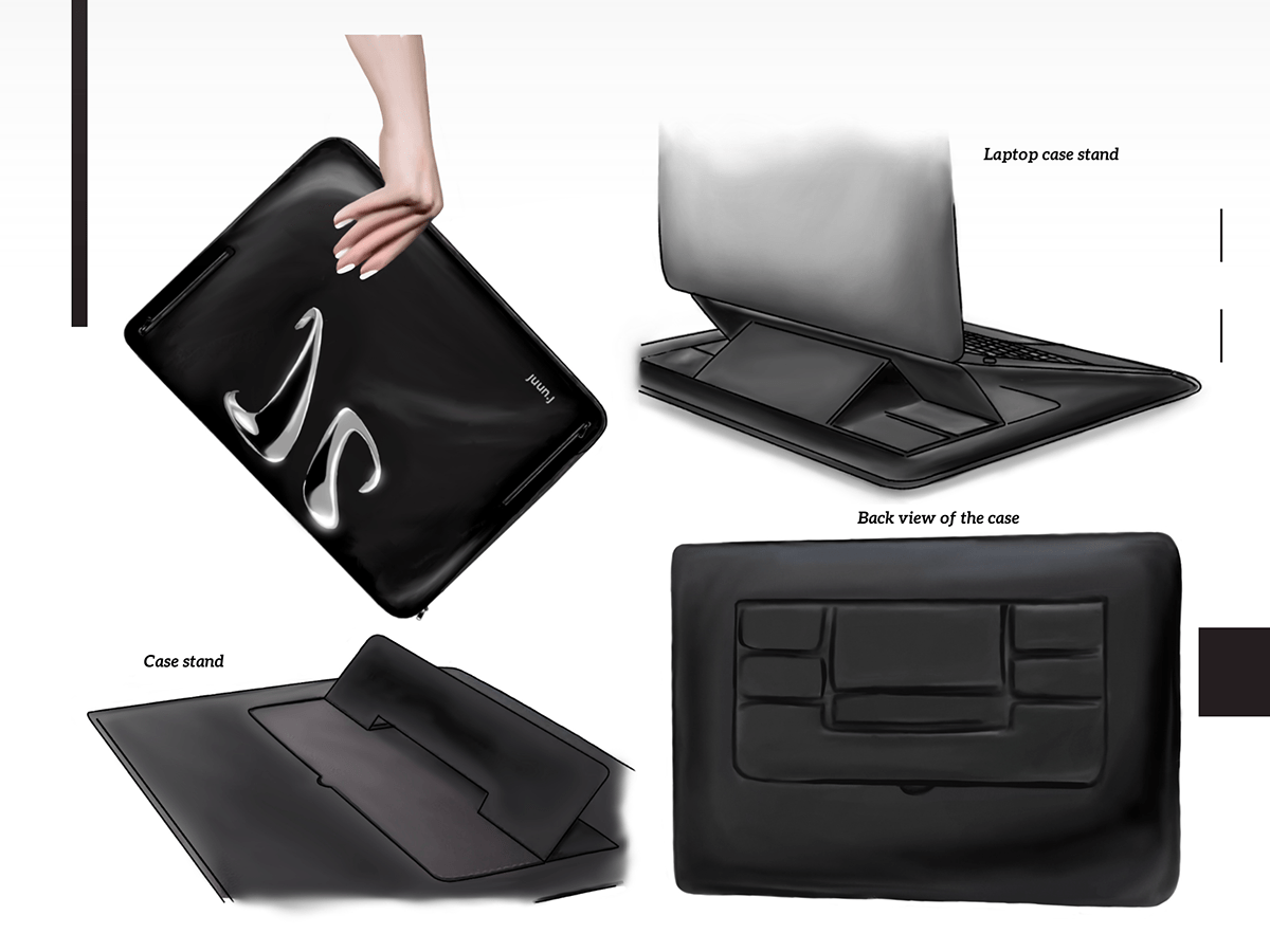 black accessories business accessories designing fashion Accessories laptop case lifestyle Procreate product design  Toiletry Bag WALLET