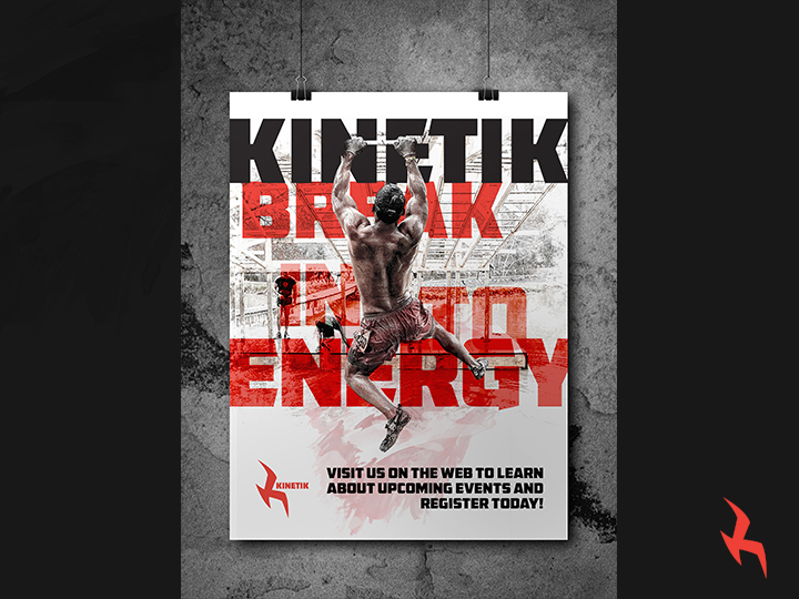 Adobe Portfolio kinetic energy gym fitness workout logo brand design Website poster