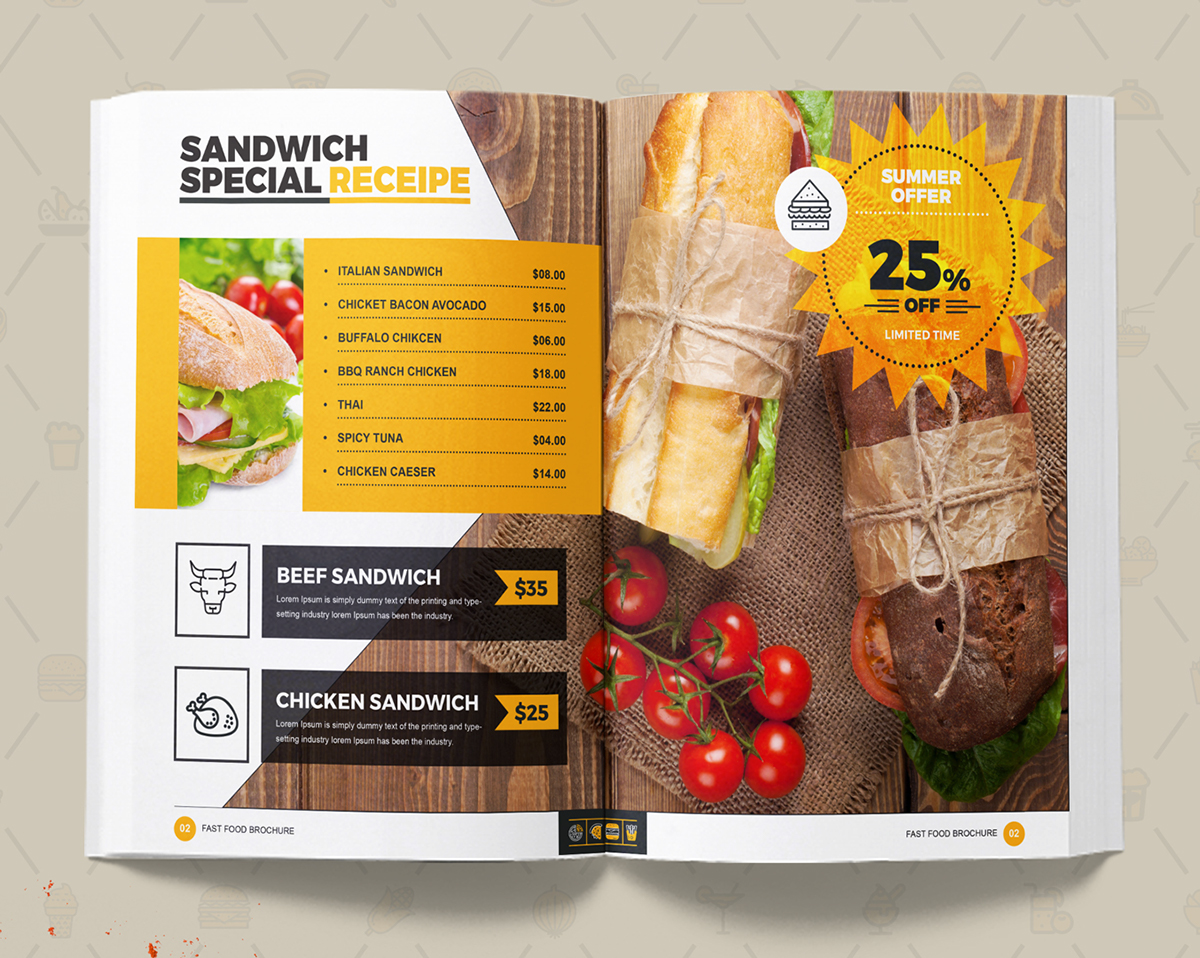 Advertising  Annual Book bakery best design Bi-fold bread shop brochure business cafe catering