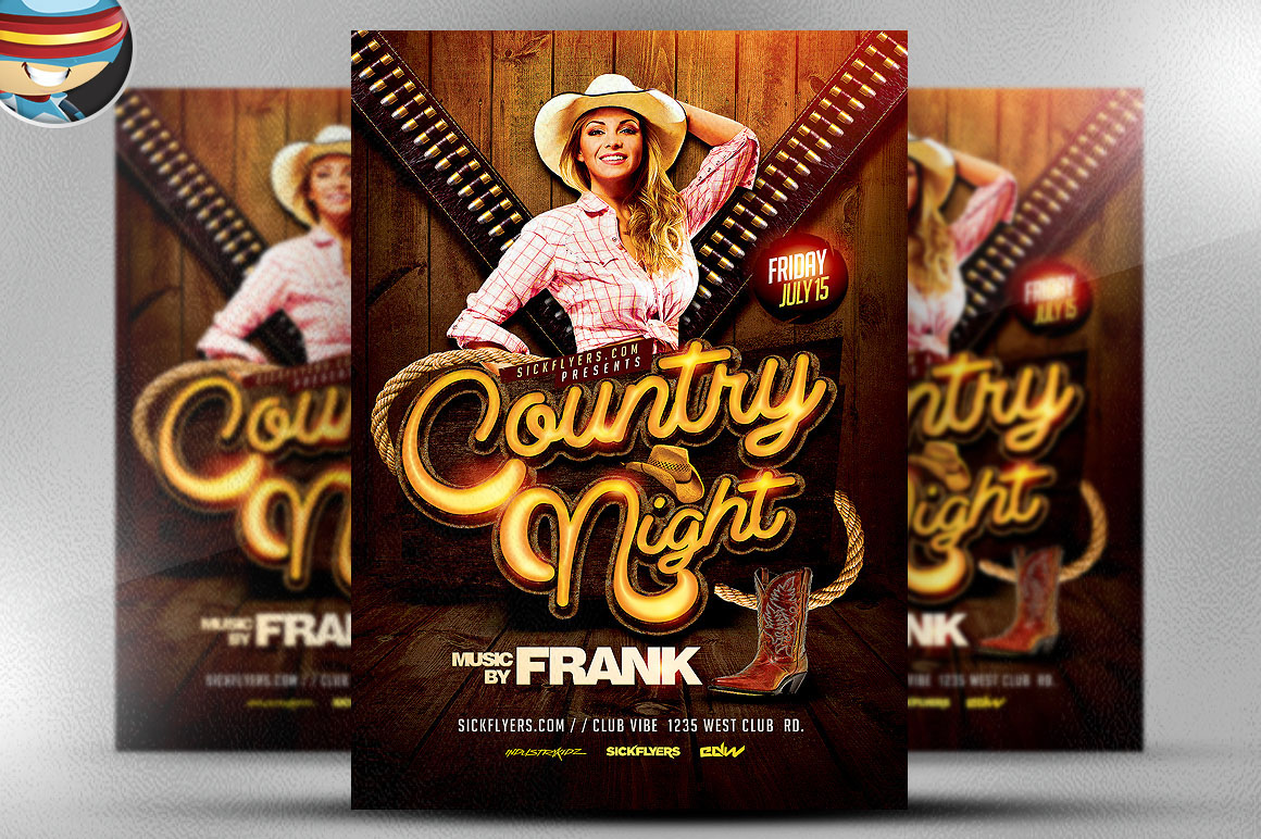 flyerheroes adobe flyer templates flyer club country western cowboy cowgirl psd