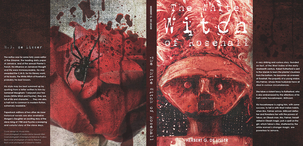 book design red blood widow spider splatter voodoo doll dark Magic   mystery Century rose witch White