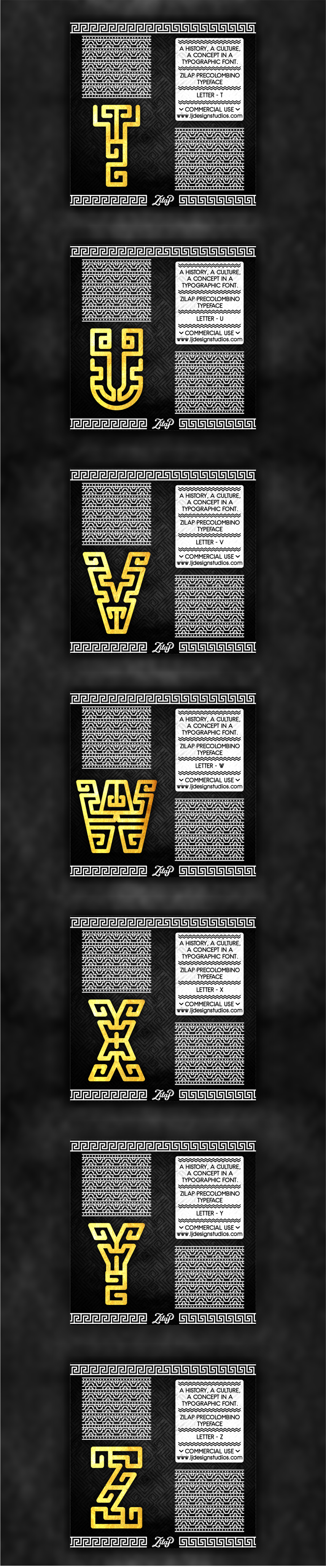 Typeface colombia precolombino cultura historia font Zilap Estudio zilap precolombino arte precolombino typography  