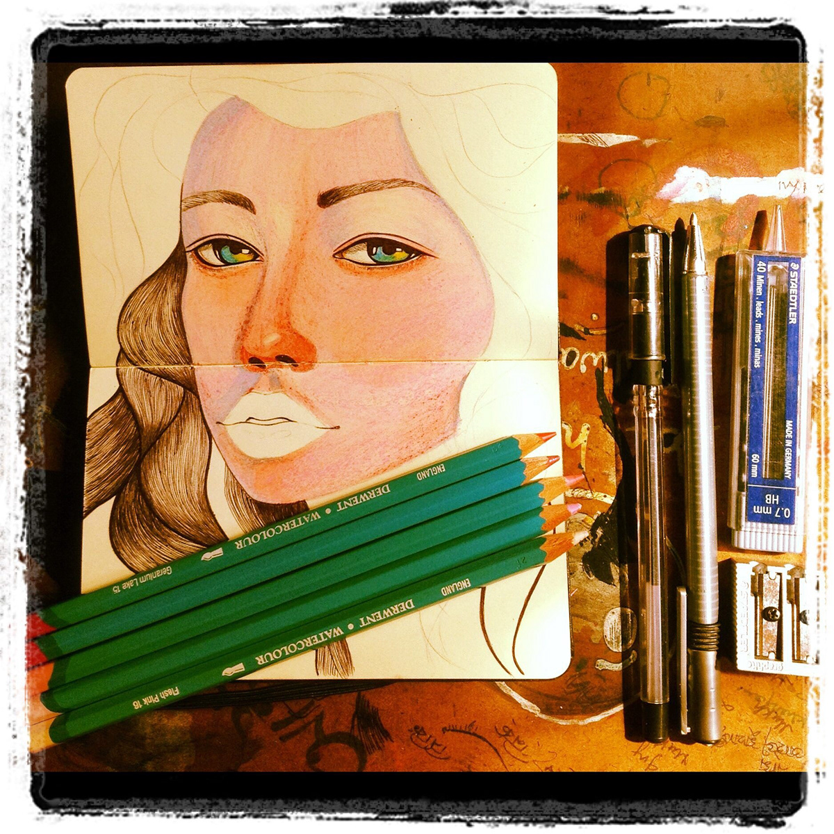 pencil pen sketchbook watercolor ColorPencil portraits realistic