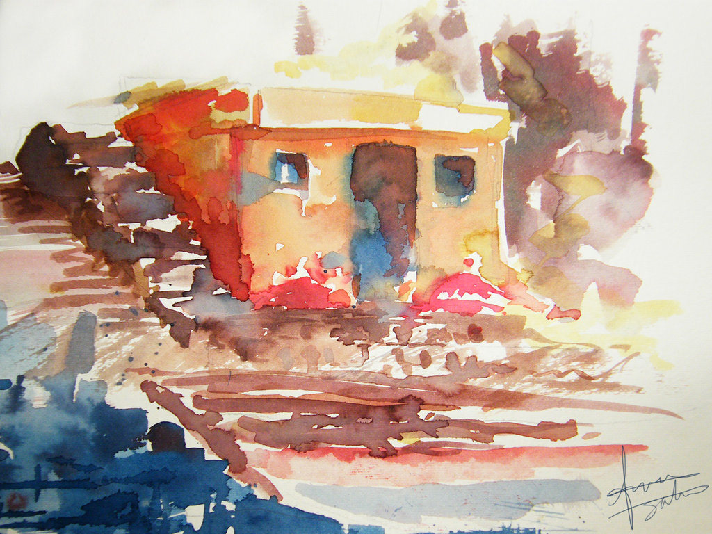 house  Home water color painting   alexandria el max