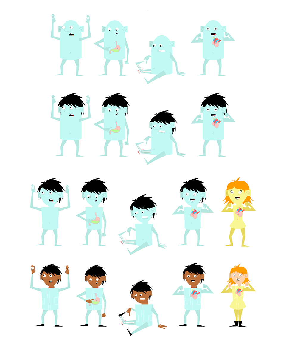 medical cartoon tv Character development