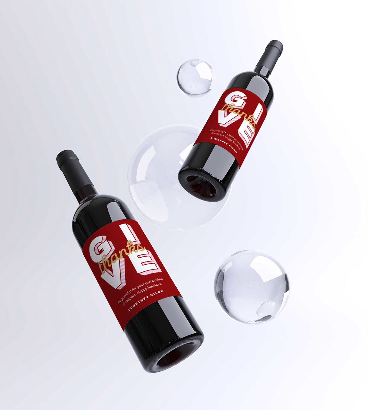 packaging design Promotional thanksgiving design wine bottles