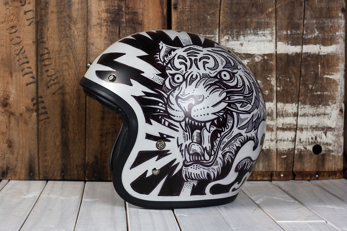 art motorcycle Helmet Custom moto americana tiger eagle native american tribal virgin mary sacred heart biker