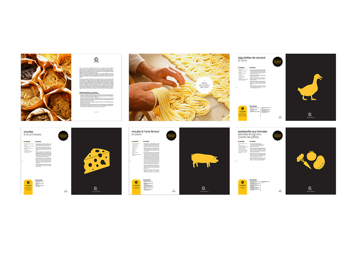 pâtes Webdesign mise en page livre de recettes Cornand