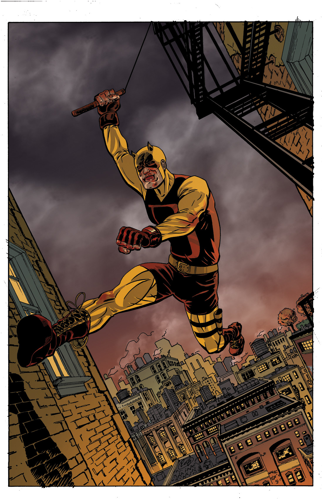 comics comic art ink Daredevil marvel cover city