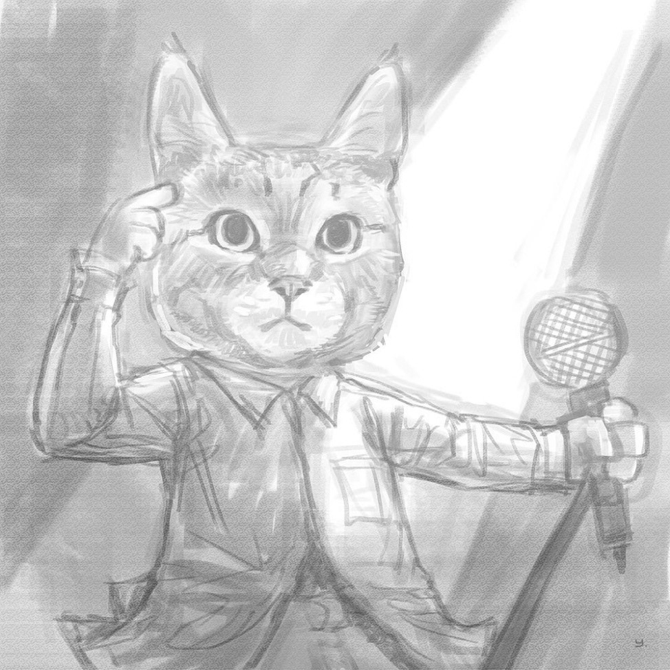 Cat animal cute digital illustration sketch