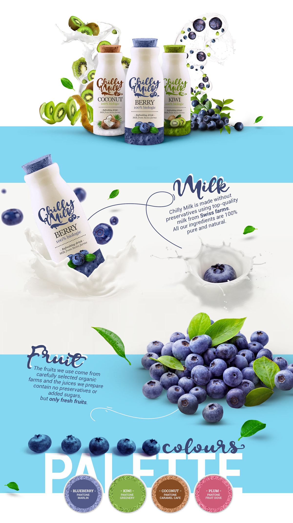 branding  logo Packaging bottle milk design graphic farm fresh fruits