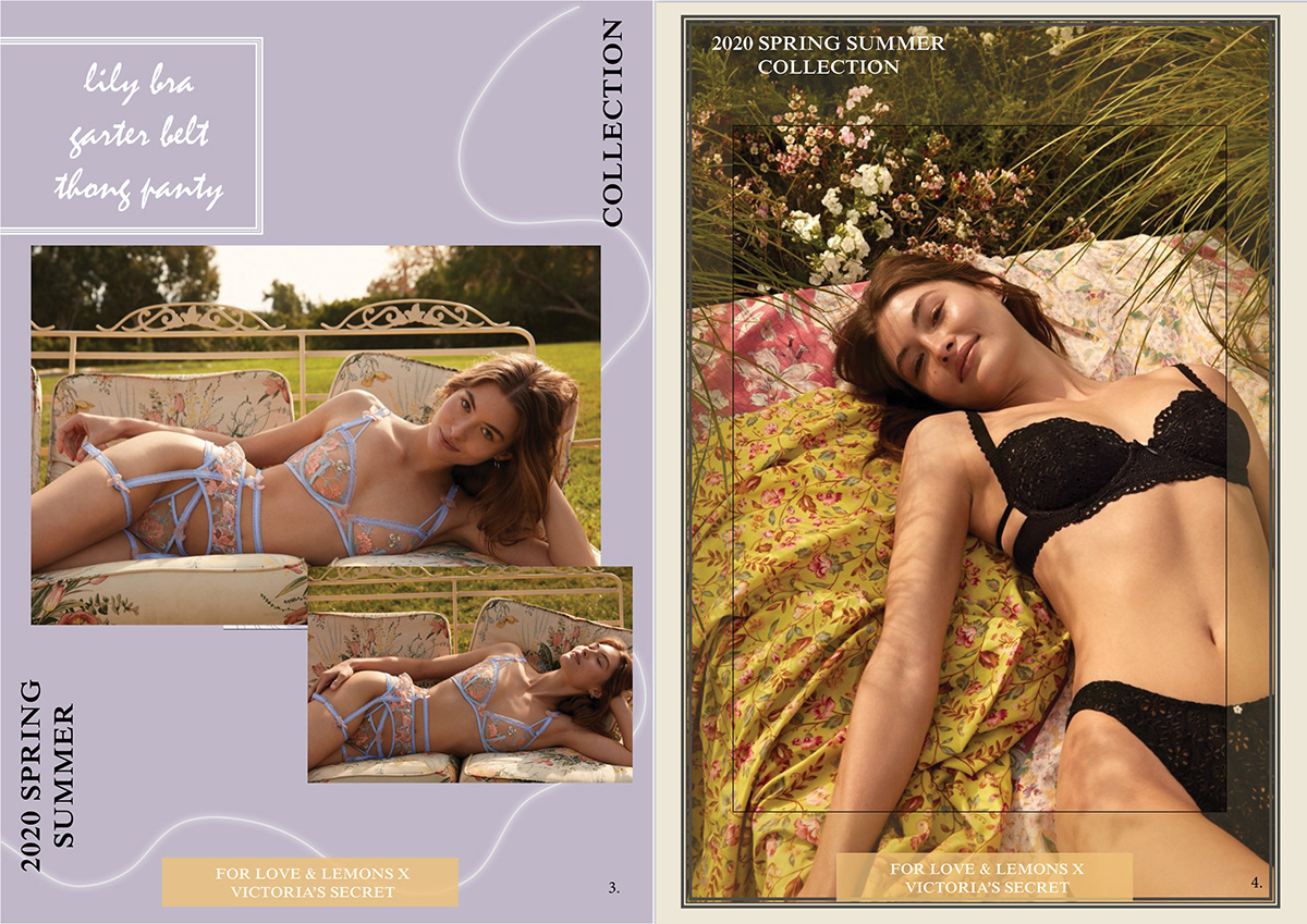 Advertising  branding  floral Layout lingerie Lookbook Lookbook Design Love & Lemons Spring summer Victoria's Secret