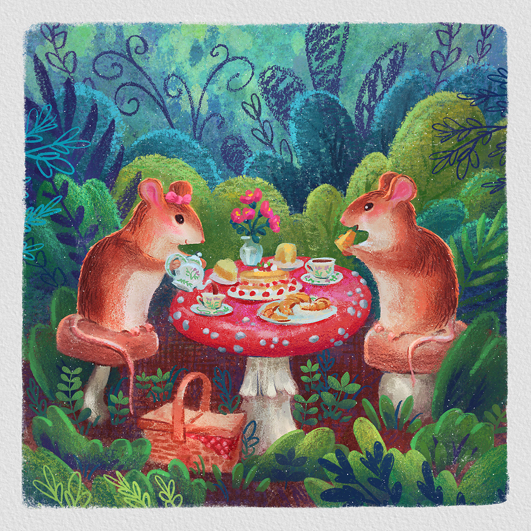 animals children's book children's illustration Digital Art  fantasy ILLUSTRATION  kidlit Magic   mice whimsical