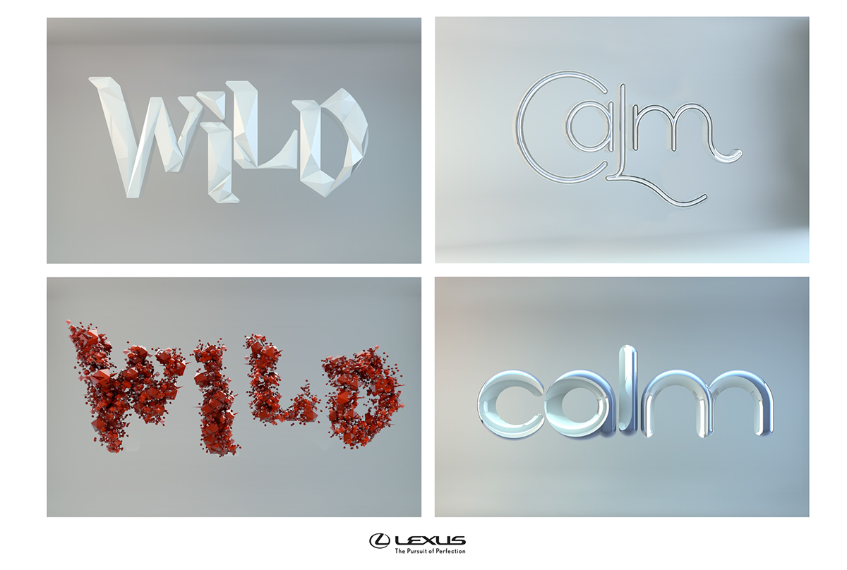 Lexus lettering like minded studio Saatchi & Saatchi Simon Cox type logo 3D Cinema 4dxl