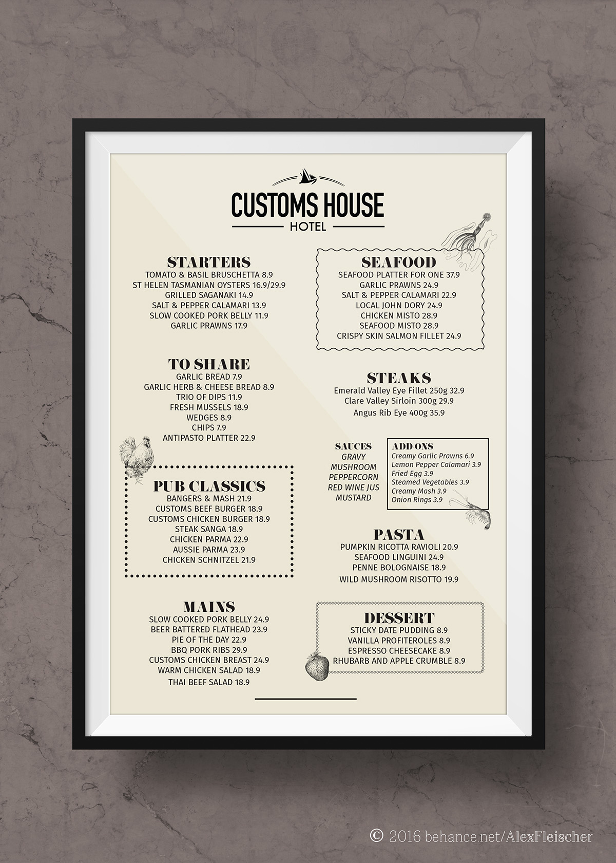 menu design Food  drink restaurant alex fleischer visual branding  Rebrand
