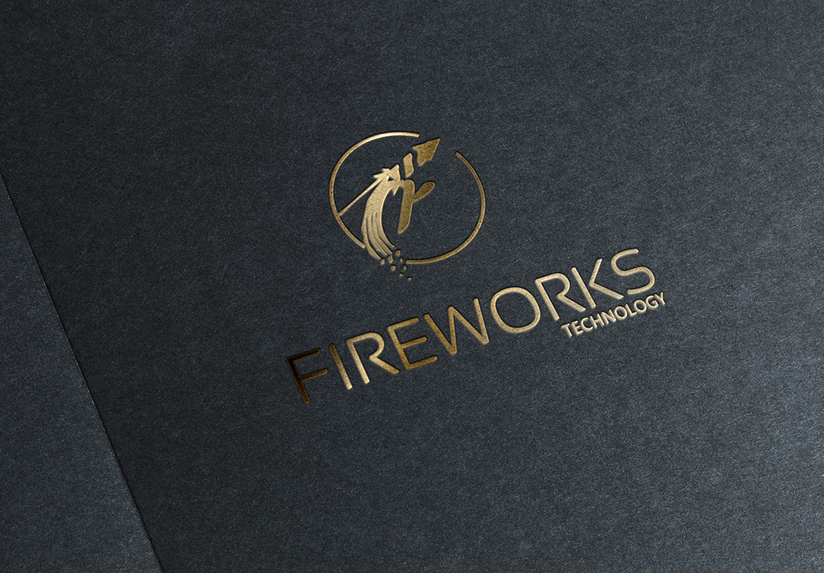 logo design creative graphic fireworks Technology Mockup