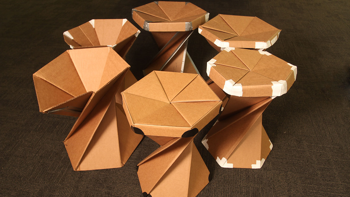 chair cardboard origami  furniture folding Collapsible