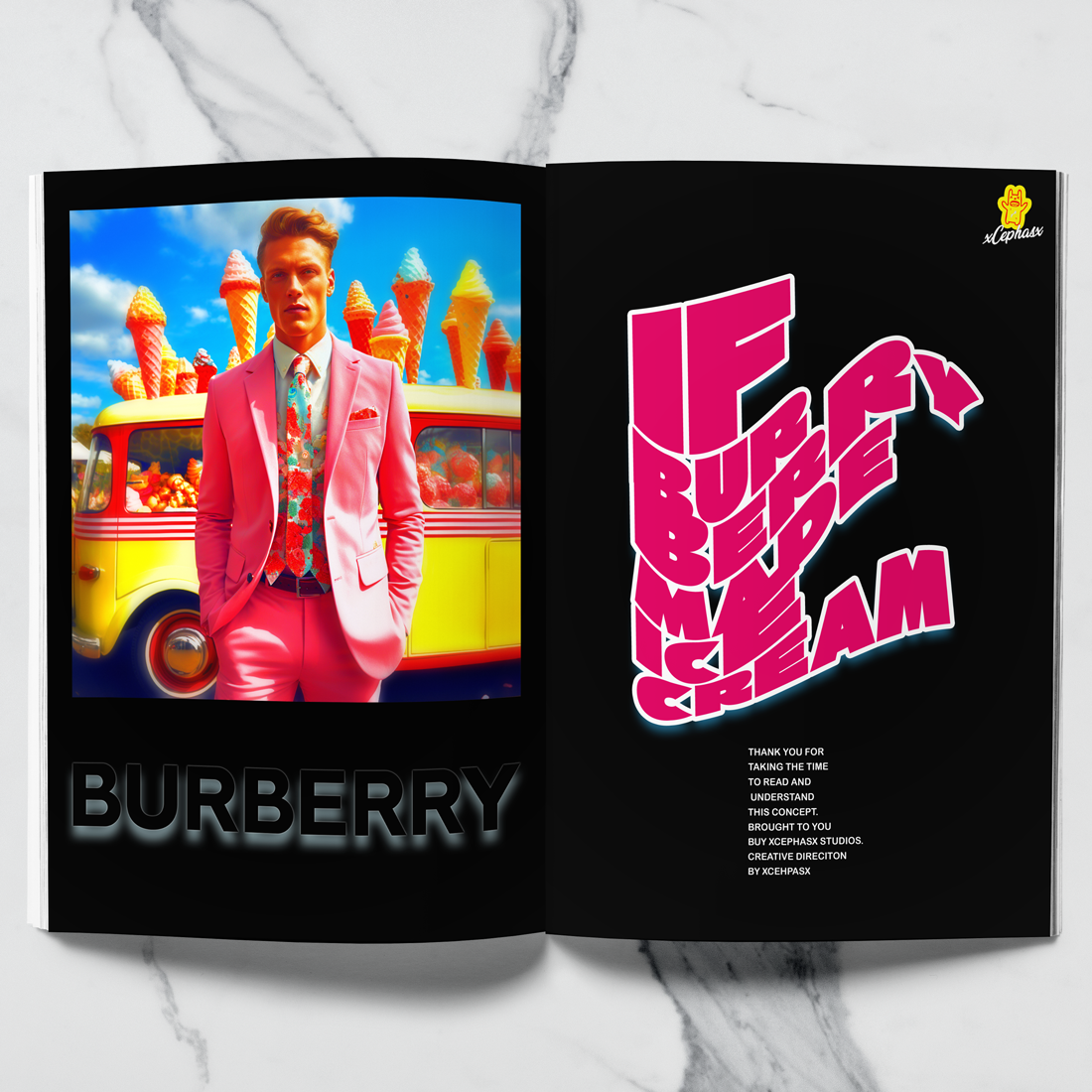Burberry Fashion  ice cream snack snacks Food  food design look book design fashion lookbook