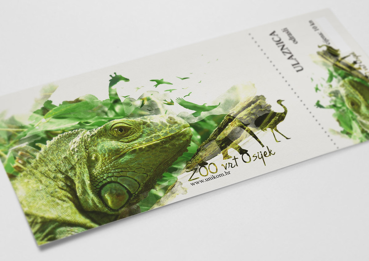 zoo Park animal ticket design print photoshop graphic watercolour art osijek wild birds colour