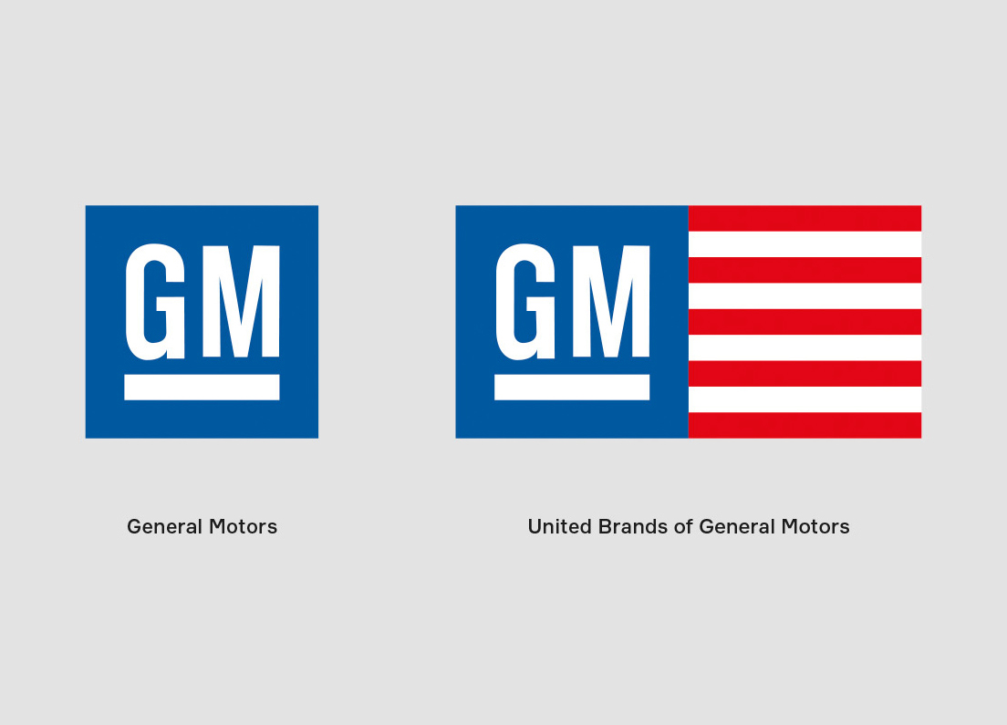 GM general motors identity logo flag usa car opel chevrolet cadillac