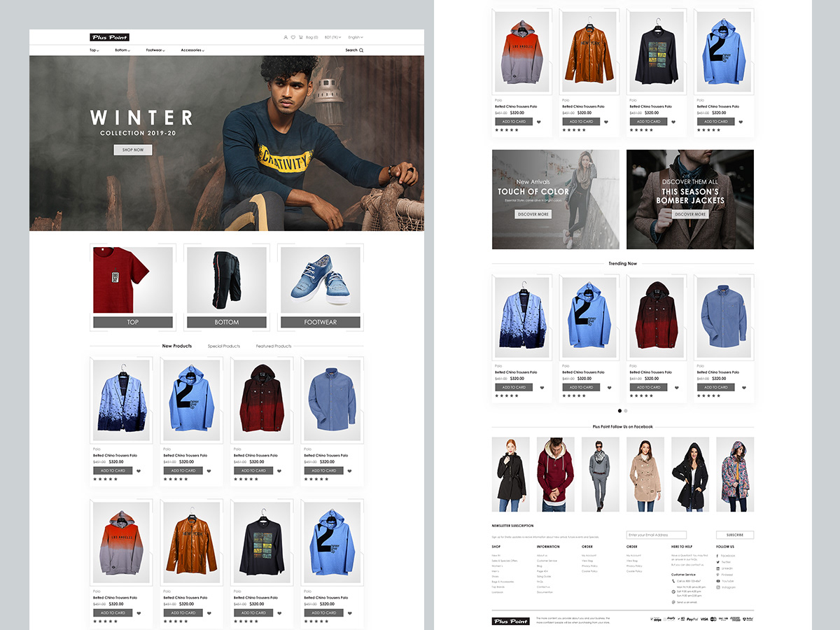 Clothing landing page ecommerce landing page plus point clothing site Plus Point e commerce ui design UX design Website Design