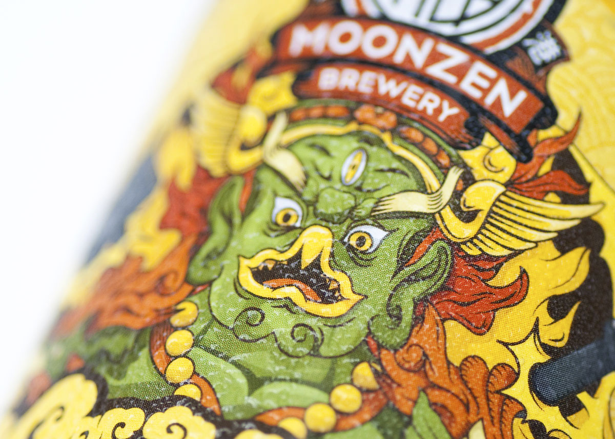 Moonzen brewery craft beer Hong Kong labels chinese God Folklore typography  