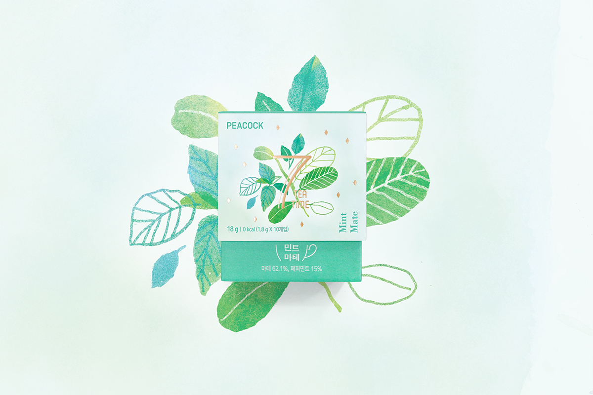 tea Korea package illust Drawing  Food  branding  color