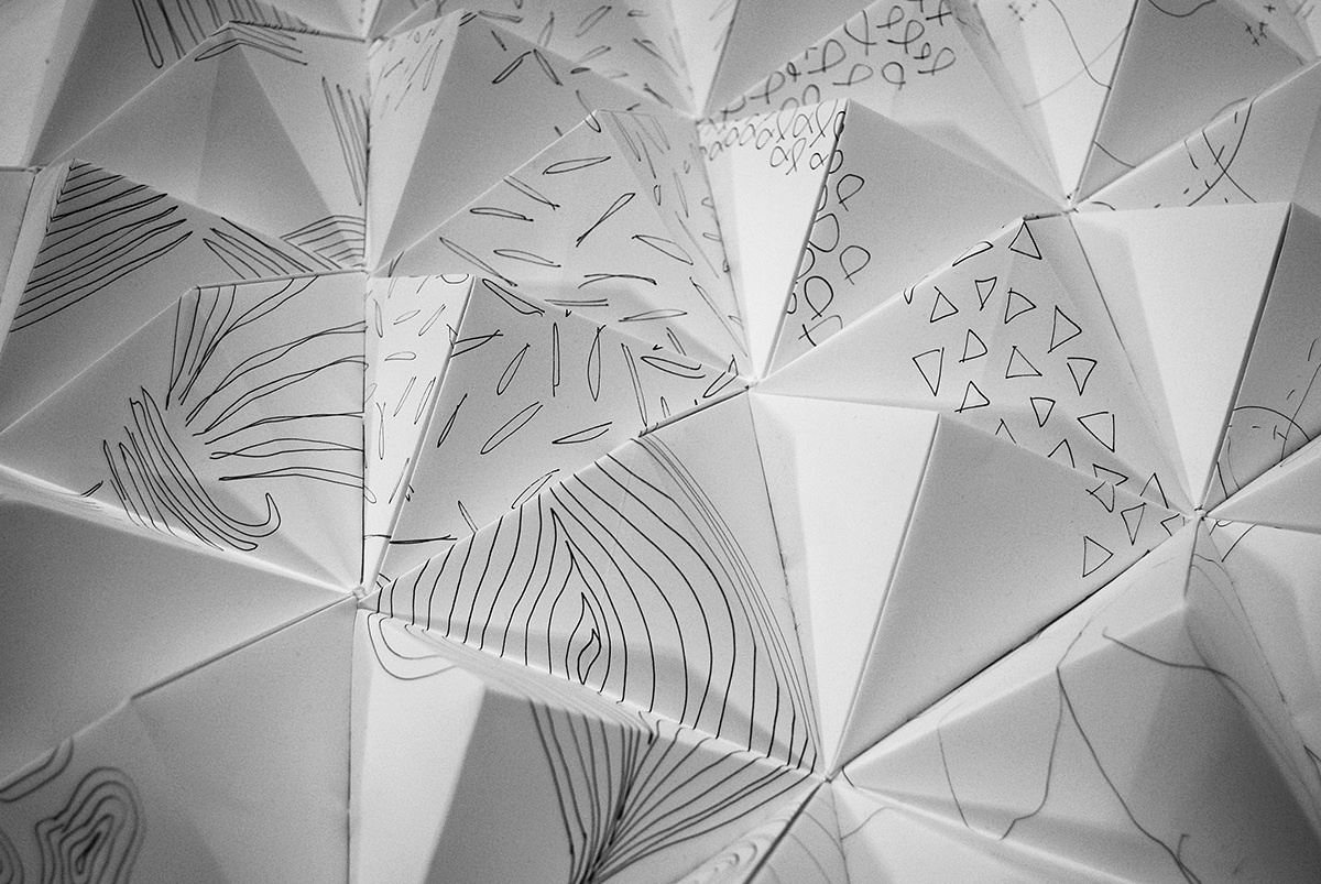 ink papersculpture graphicdesign paperart graphism shapes lights Drawing  origami  conceptualart