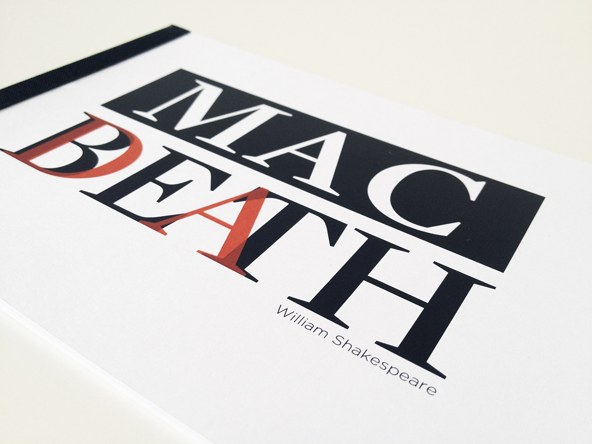Interpretation brochure Macbeth Theatre acting death crime Booklet typo drama words strict