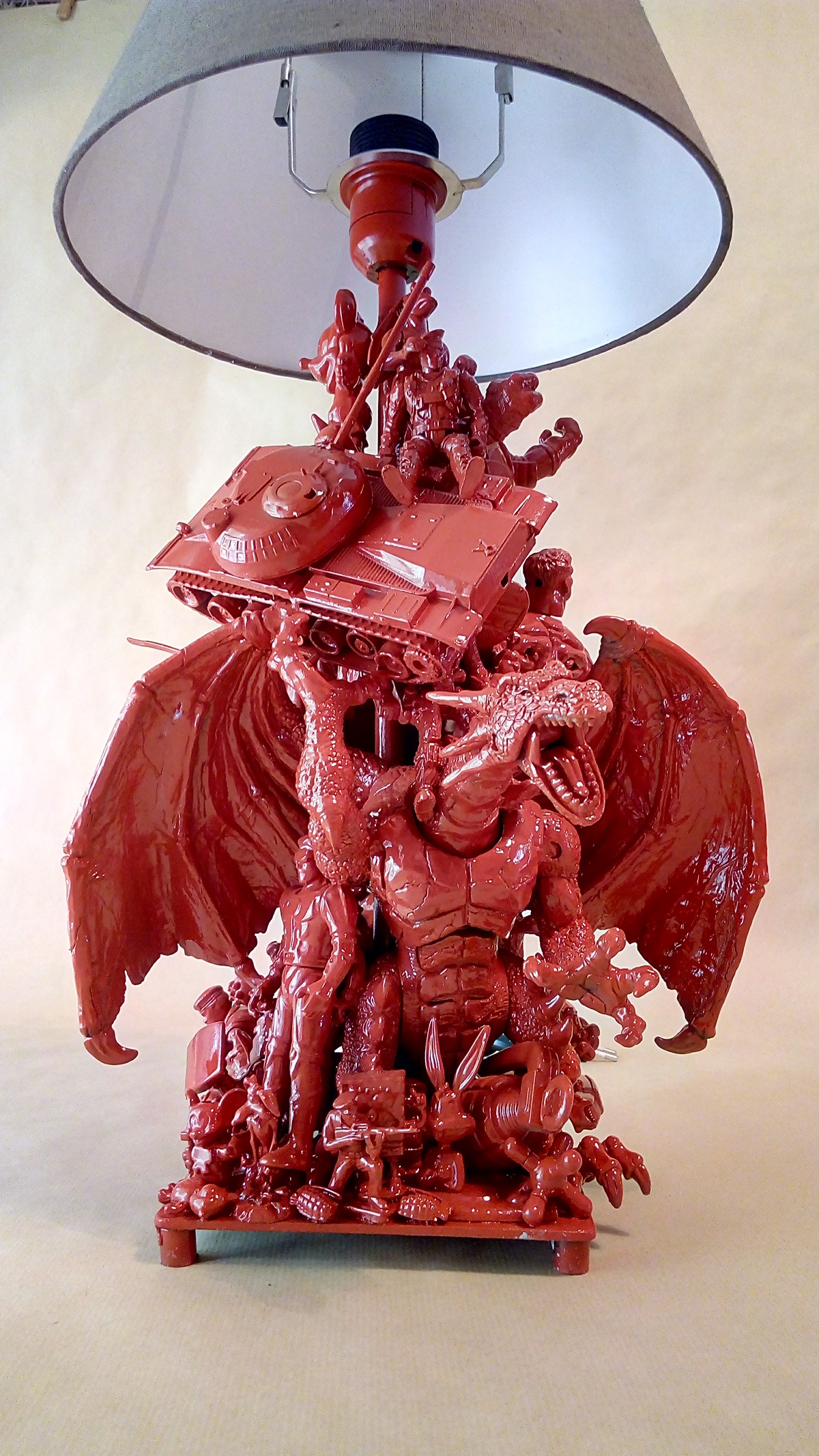 Lamp red toy craft sculpture