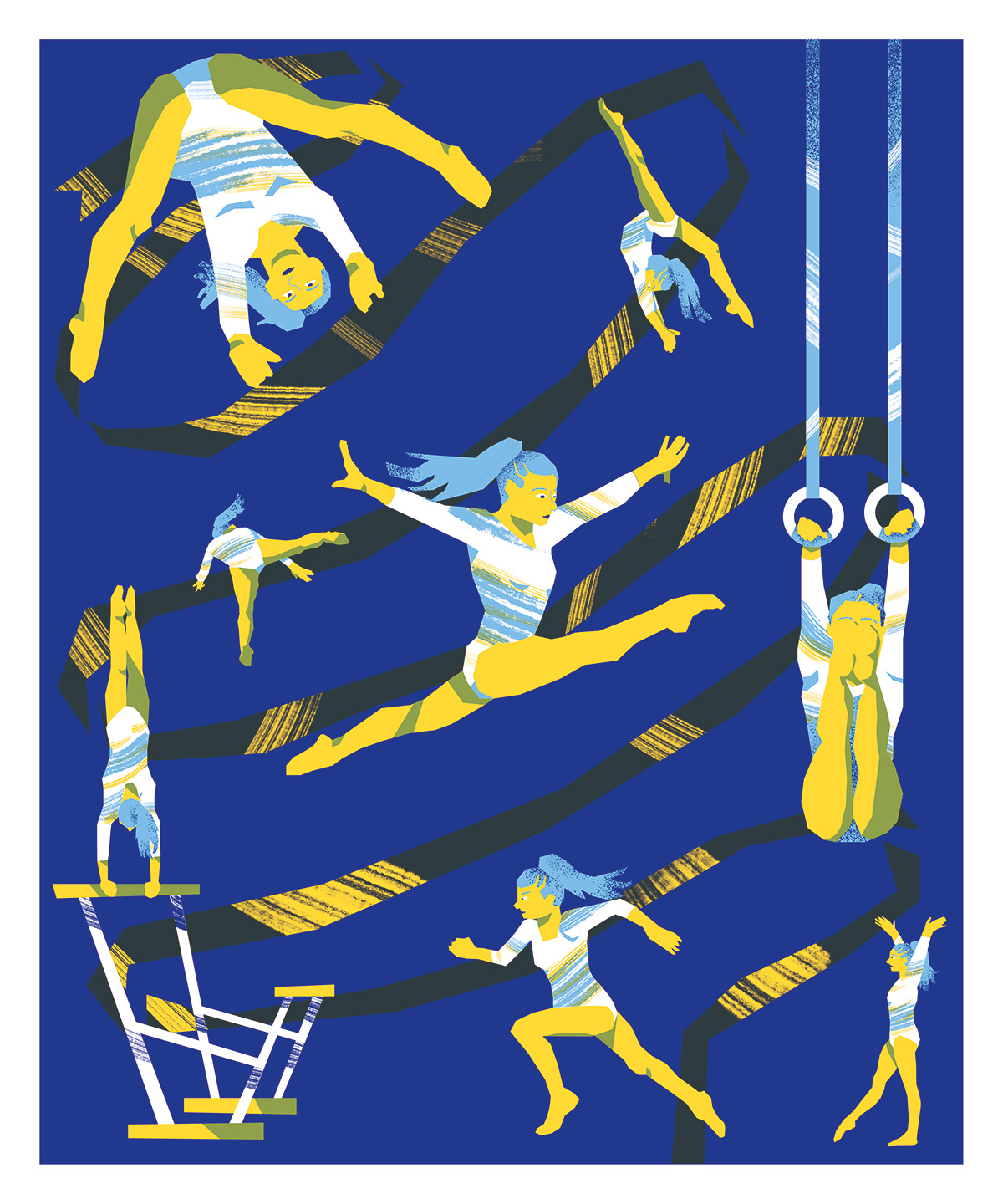 DIGITALDRAWING Drawing  gymnastics ILLUSTRATION  leotard movement print sports women