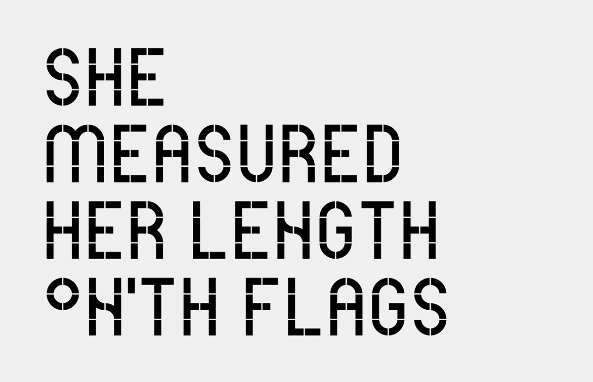 typography   stencil graphic design  alphabet yorkshire dialect Typeface geometric modular