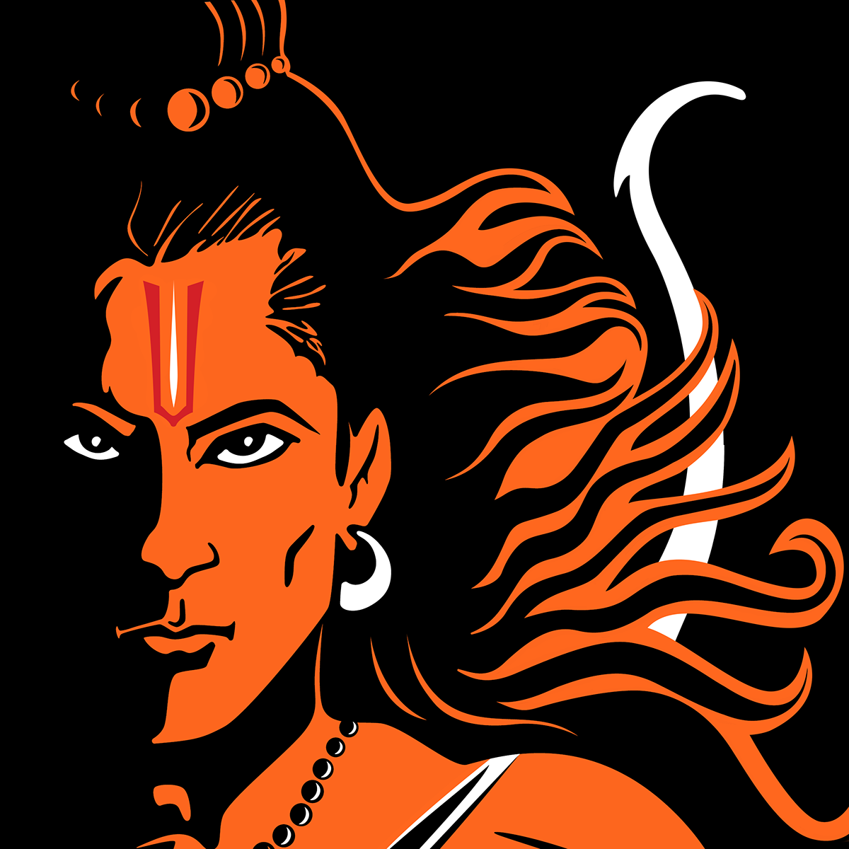 digitalart vector ILLUSTRATION  ram Hindu God stencil art