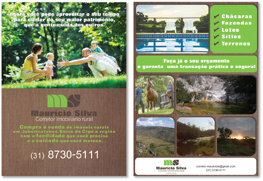 Cartão de Visita business card corretor imobiliário imóvel rural cartão flyer