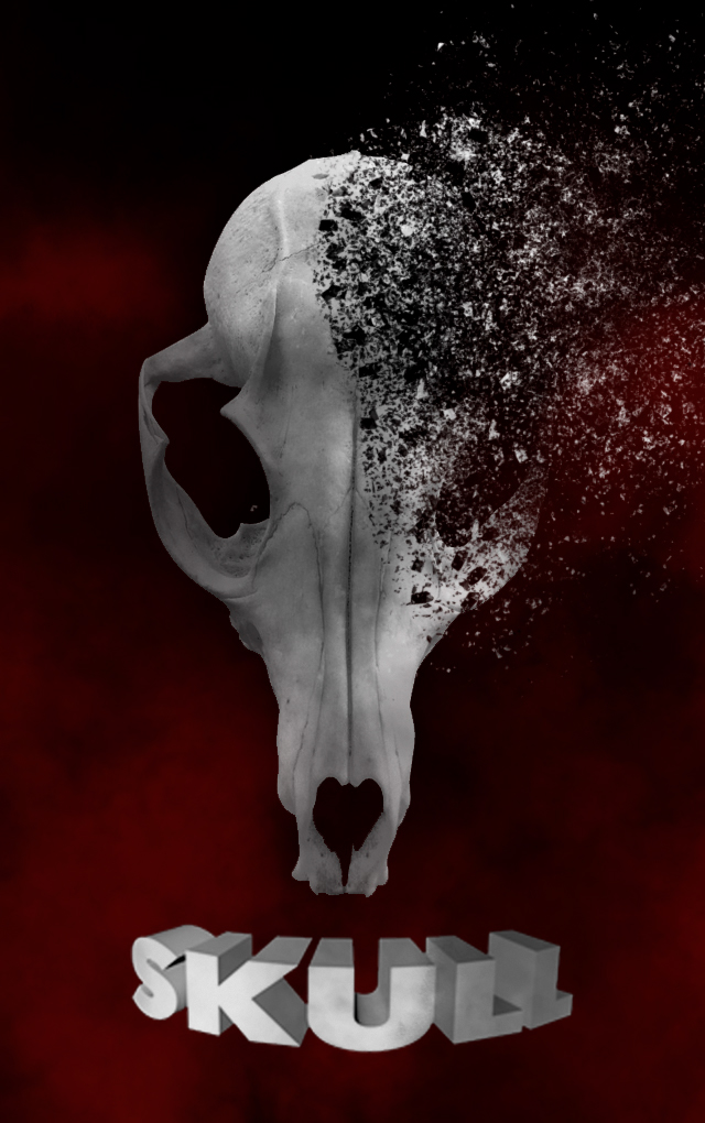 skull disintegrate color darkness