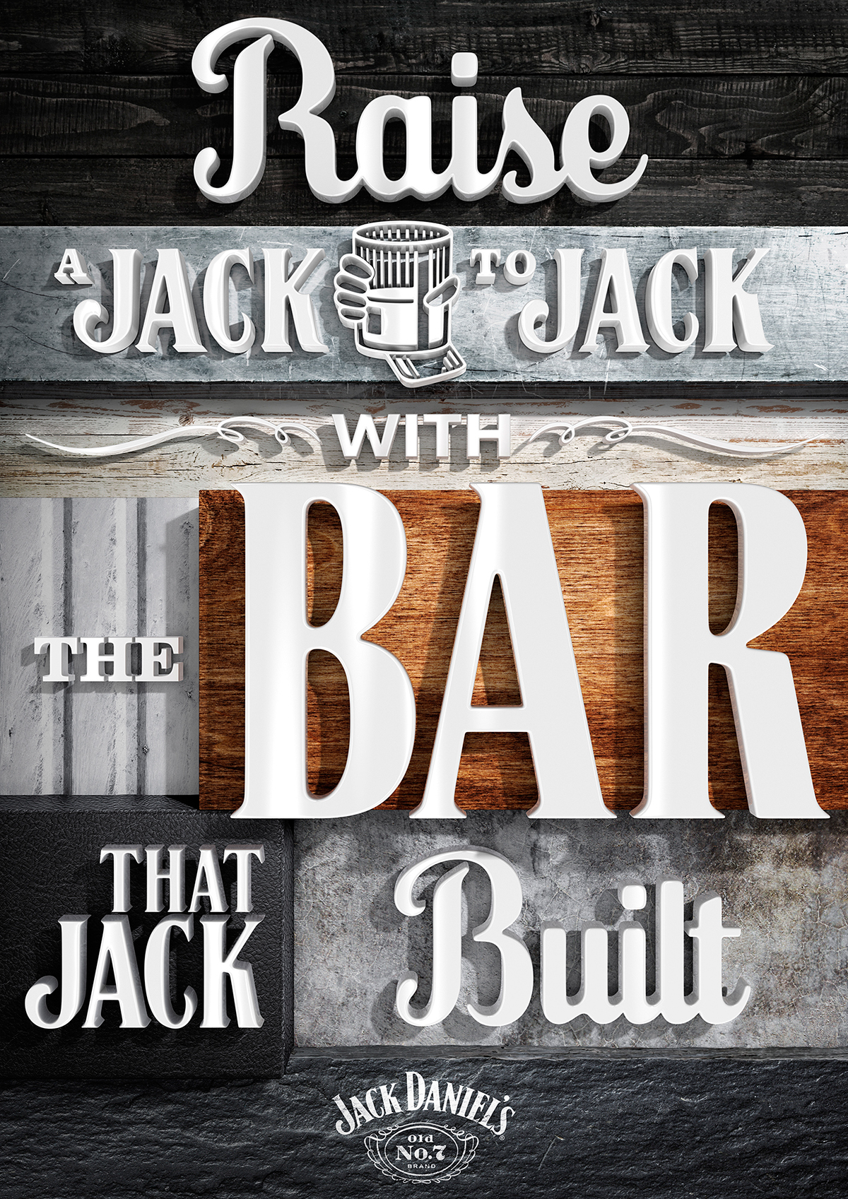 jack daniel's bar alcohol integrated design design building portrait Whiskey Tradesman art paint artist online facebook construction