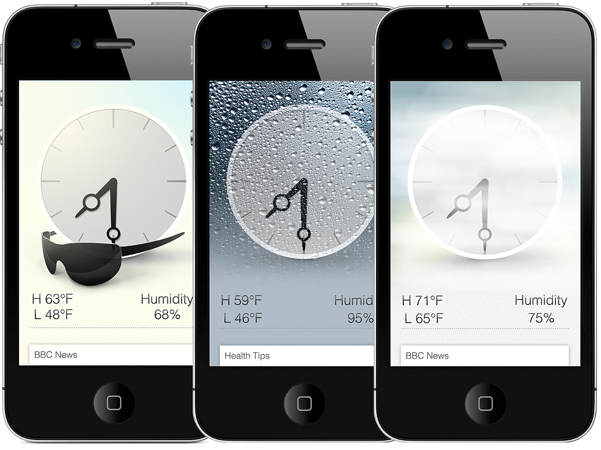 weather forecast Alarm clock Mobile app application mobiel application adaptive system