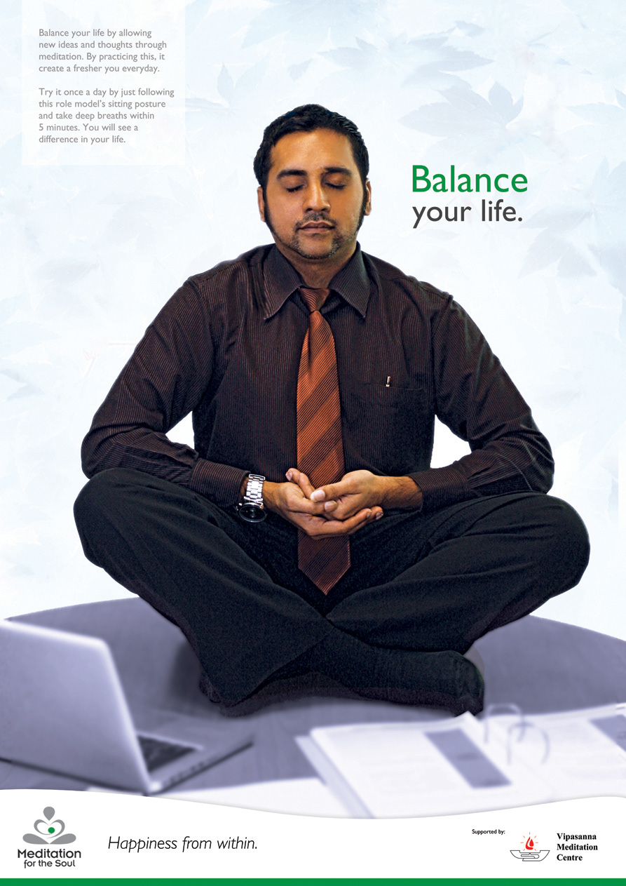 meditation meditate calm Enthusiasm balance peace inner Health green purple orange book Layout grid stress