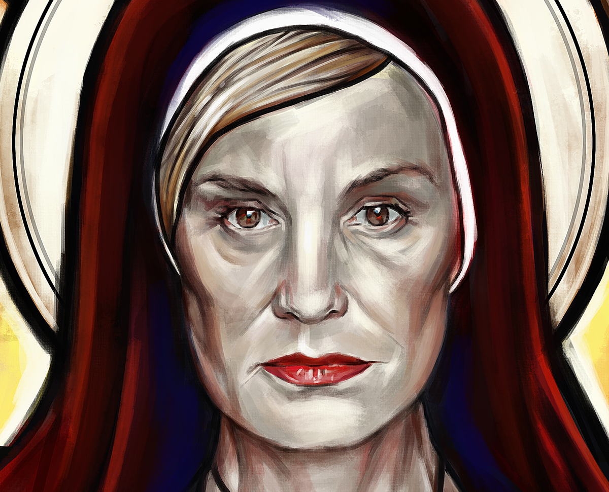american horror story FOX evil portrait stained glass digital painting adobe wacom hero complex gallery Behance photoshop