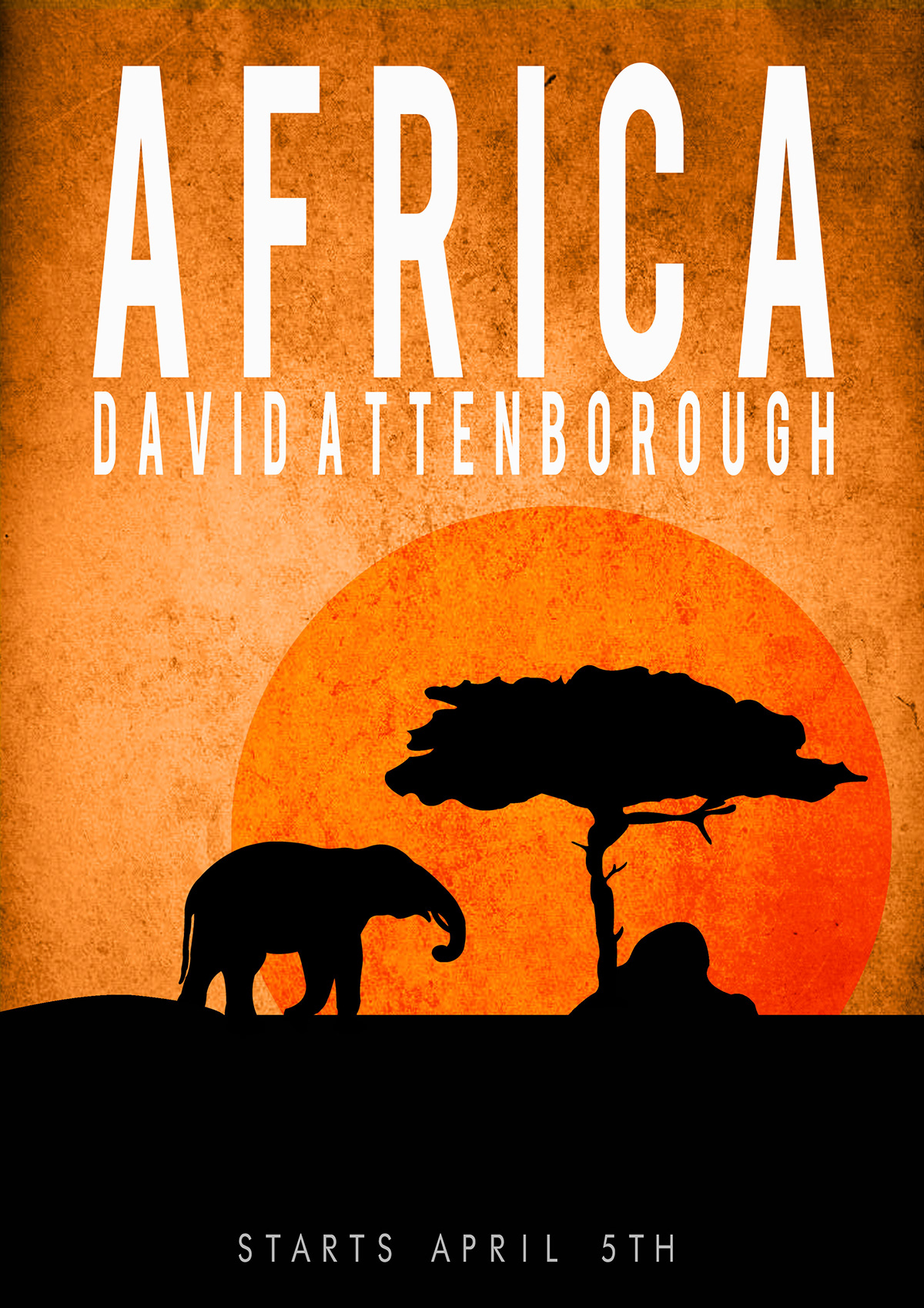 africa poster minimal BBC vector photoshop design graphic orange texture Silhouette Program cs6