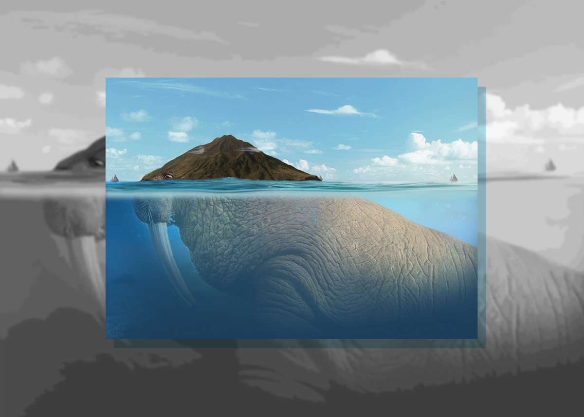 #tricheco #walrus #advertising #digitalart #retouching #compositing #photoshop #island #fantasy