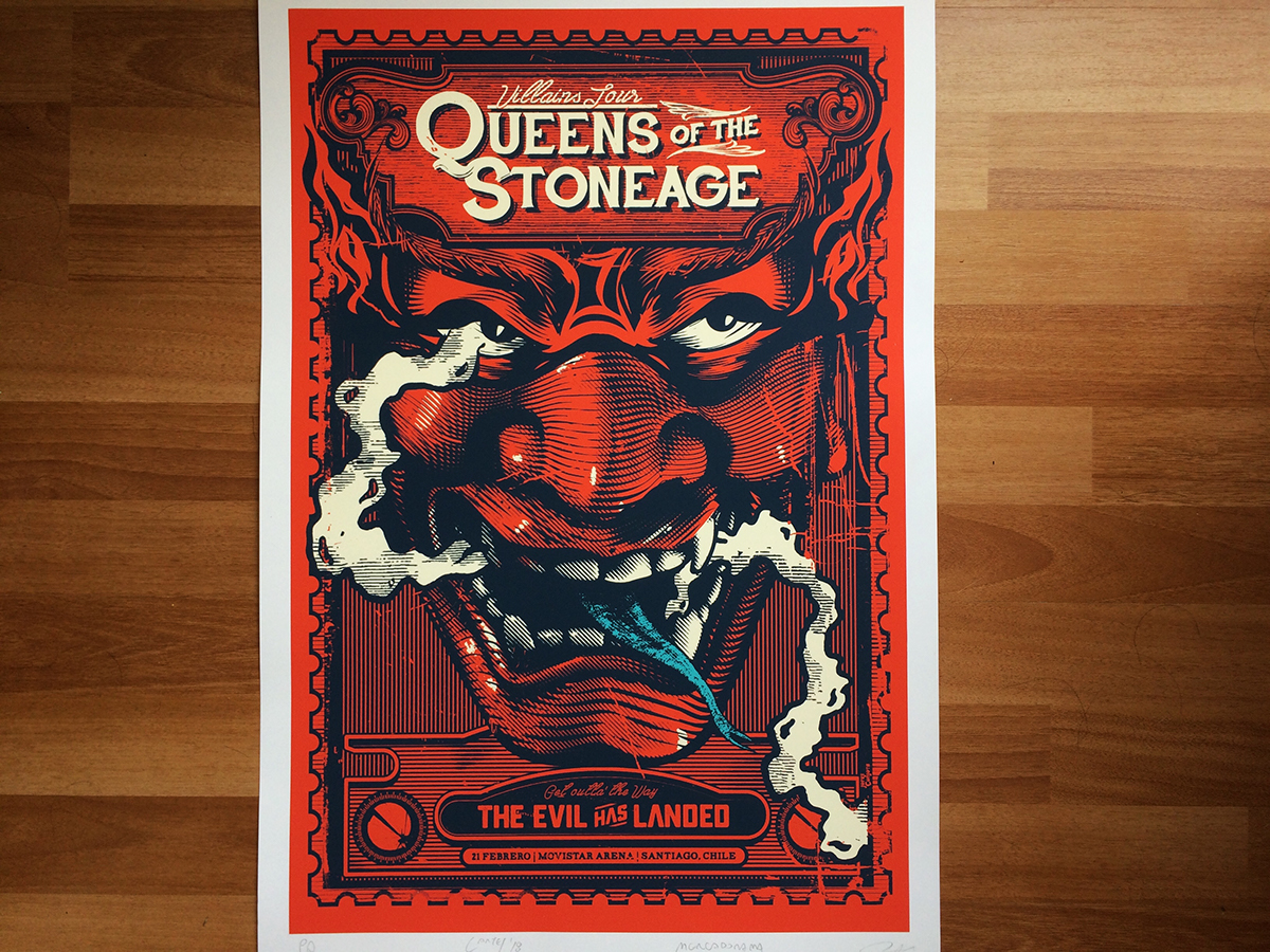 GigPoster poster Queens of the stone age QOTSA afiche chile evil devil