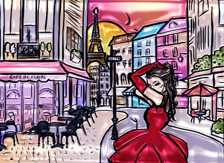 scenery landscapes Paris english background Drawing  streets city chanel Fashion  ILLUSTRATION  Shops cute tumblr vector design