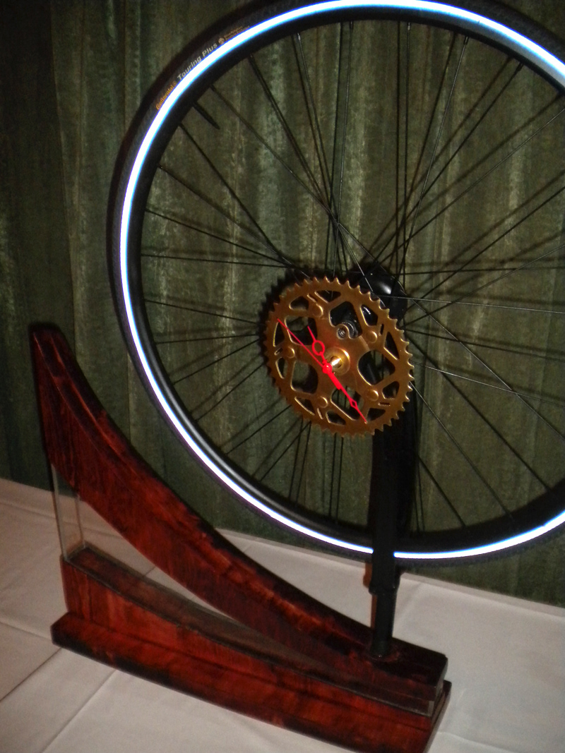 steven martinez spin your time wisely sculpture best in show Bicycle wheel plexiglass