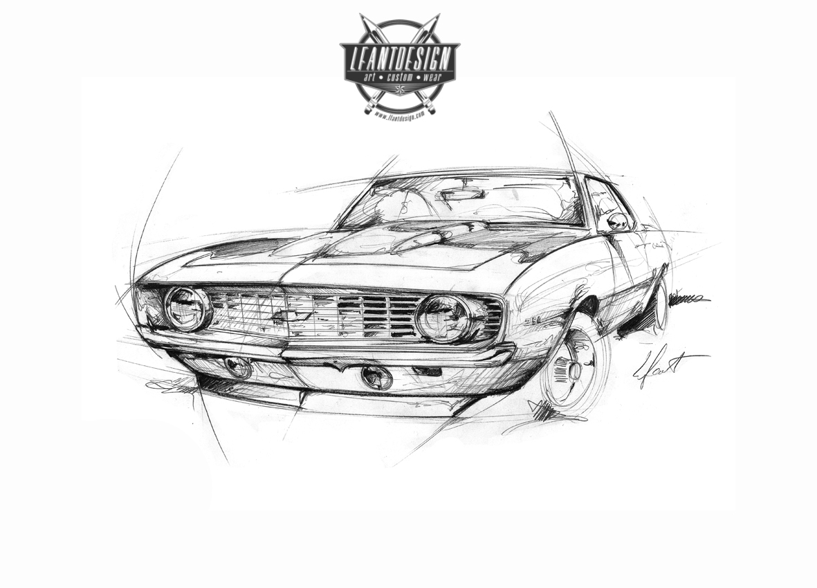 sketches car hot rod Custom muscle car