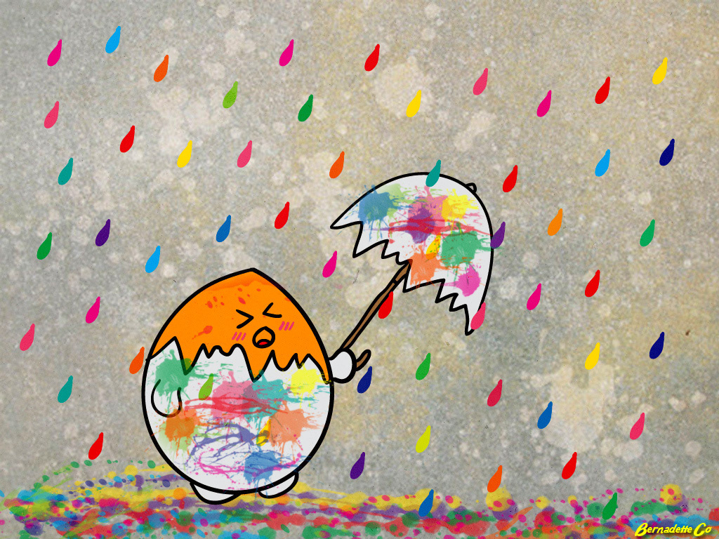 egg Easter rain rainbow colorful art
