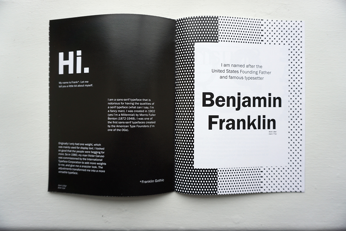 Type Specimen Franklin Gothic Typeface book typography   sans serif