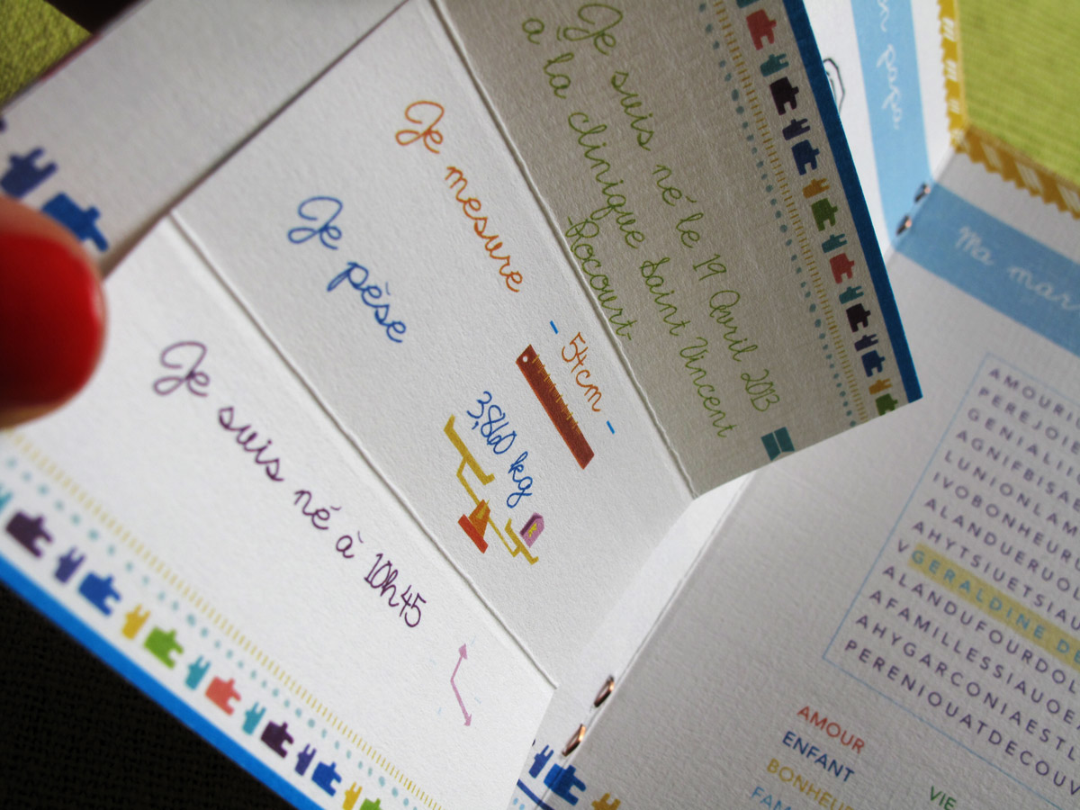 baby annoucement cards paper pattern kids Passeport color Native