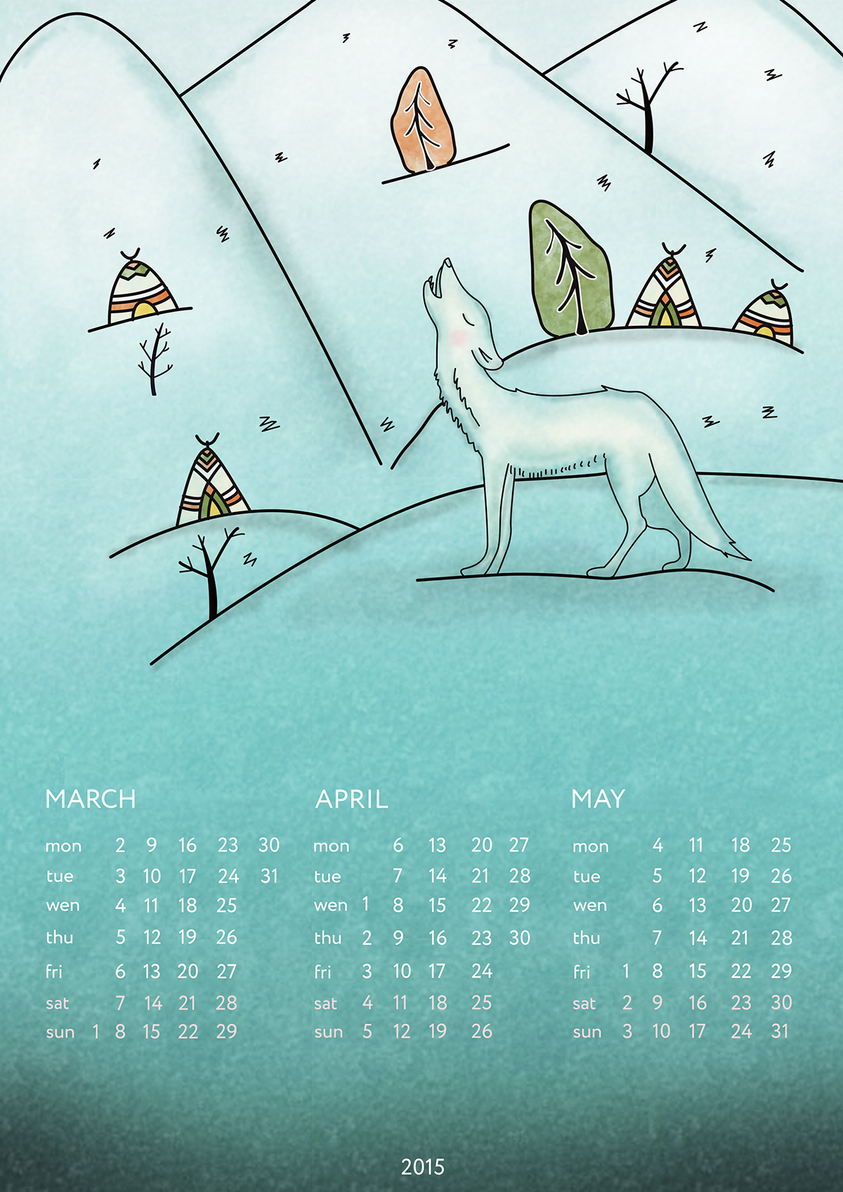 calendar deer wolf dragon dog